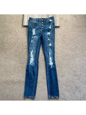 Hollister Juniors 3L High-Rise Super Skinny Button Fly Jeans Act W 26 x I 30 3/4